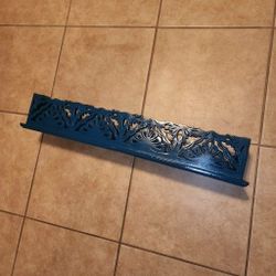 ORNATE TEAL MERMAID BLUE GREEN WOODEN CUTOUT ACCENT WALL SHELF LEDGE KNICKKNACK TRINKET SHELVING DISPLAY DECOR