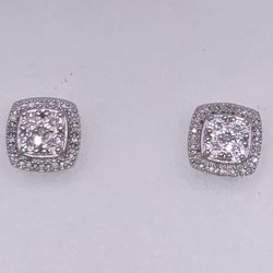 1/10 CT TW Diamond Sterling Silver Earrings 