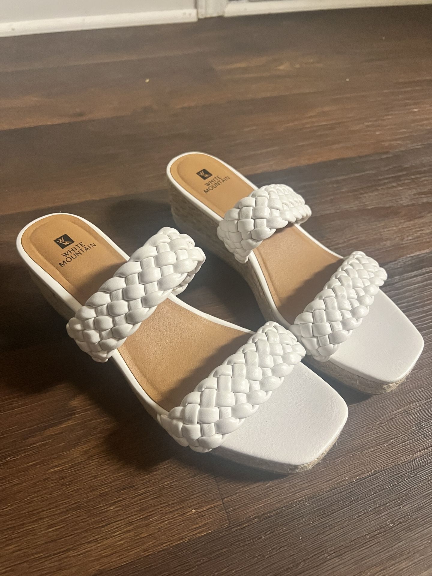 White Wedge Sandals