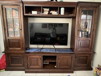 Tv Stand With Bookshelf Vitrina Mueble De Televisión 