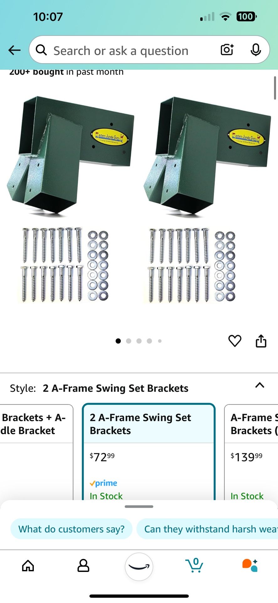 Jungle Gym Swing Arch Supports