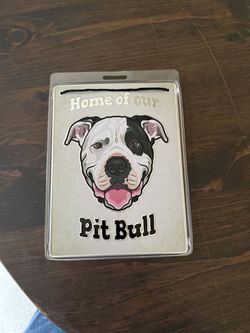 Cute Pitbull Dog Decor Hanging Sign