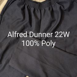 Womens Alfred Dunner Plus 22W Dark Blue Pants, Two Side Pockets, W 34-42, Inseam 28.5, 100% Polyester