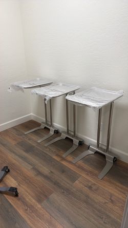 Pedigo Stainless Steel Mayo Stand – 16x21" Tray – Brand New (Set of 3)