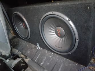 Dual Infinity Stage Subwoofers in Carpeted Box