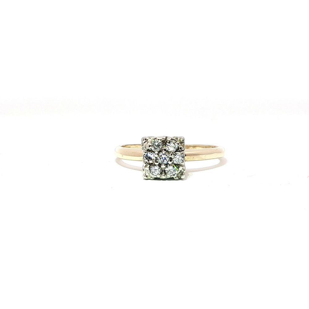 Ladies 1/4ctw Diamond 14k Yellow Gold Cluster Ring Size 7 11054445