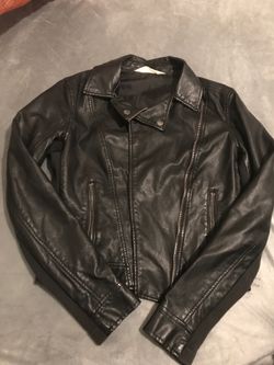 Black Hollister leather jacket