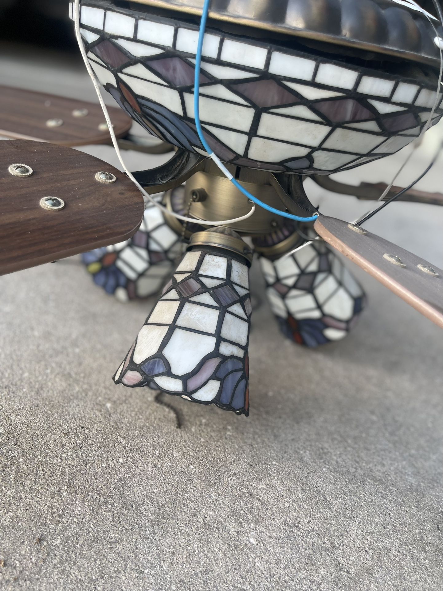 Antique Tiffany Ceiling Fan