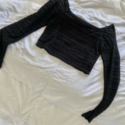 7daywknd long sleeve cropped shirt size m/l