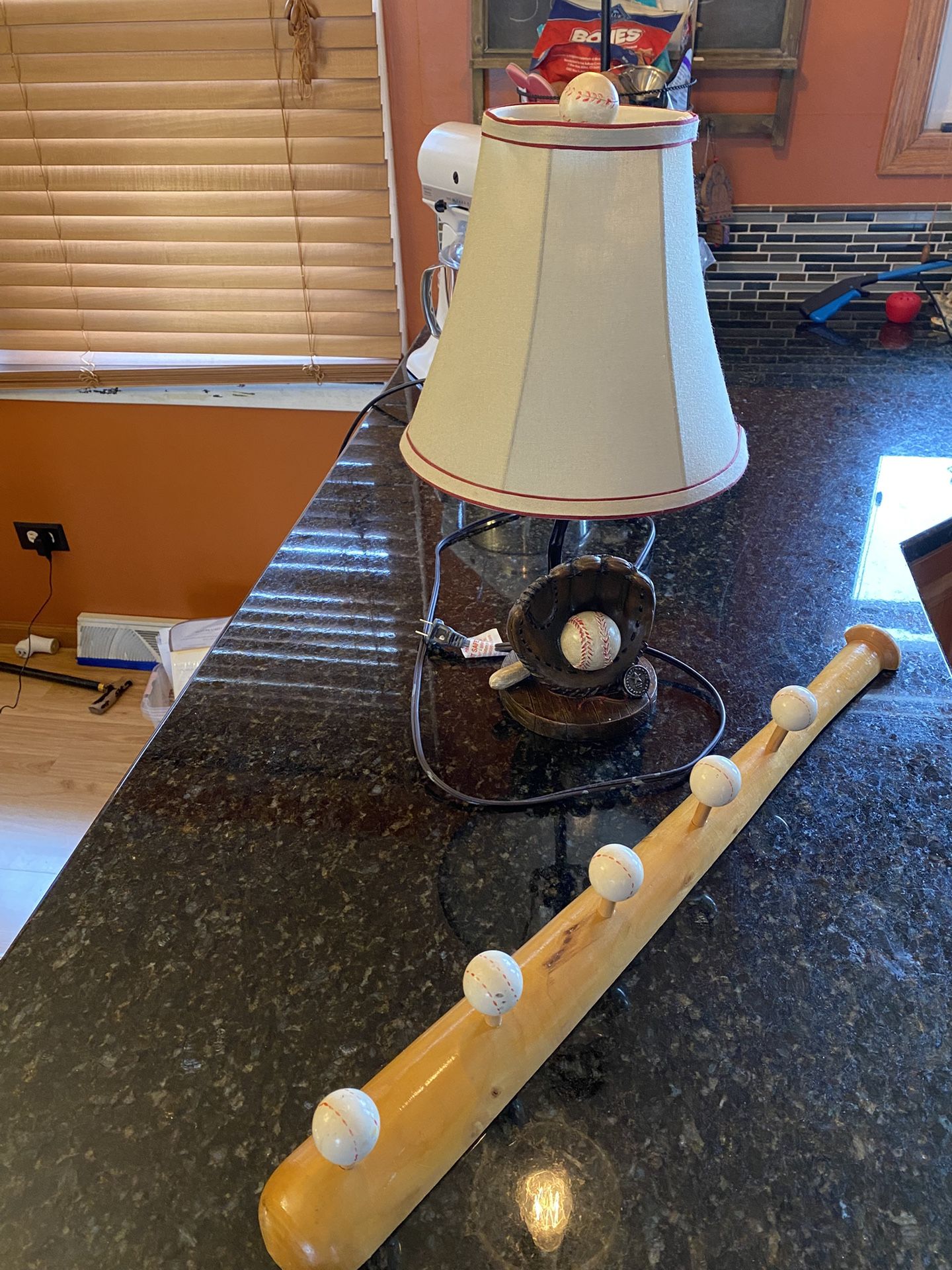 Kids Room Baseball Lamp And Clothes Hanger