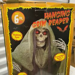 6'Feet Life Size - Hanging Grim Reaper - Flashing Eyes 