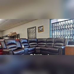 Brown Color Manual Motion Recliner Sofa Set