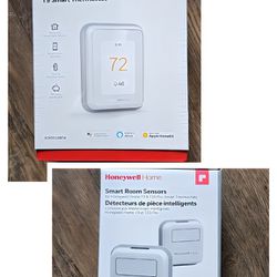 Honeywell Home T9 Wi-Fi Smart Thermostat & Smart Room Sensors NWT 