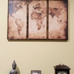 World Map Rustic Look