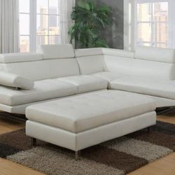 LEATHER GEL SOFA WITH OTTOMAN!!! ONLY $10 DOWN AND 90 DAYS TO PAY!!! SAME DAY DELIVERY!!!
