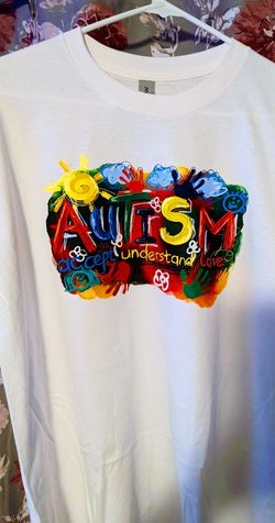 Custom Autism T-shirt  Size Large 