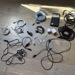 Assorted Cables, Adapters, Chargers