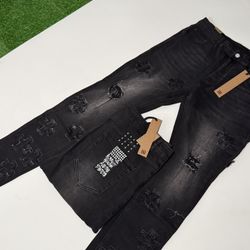 Ksubi All-Over Cross Patch Distressed Jean