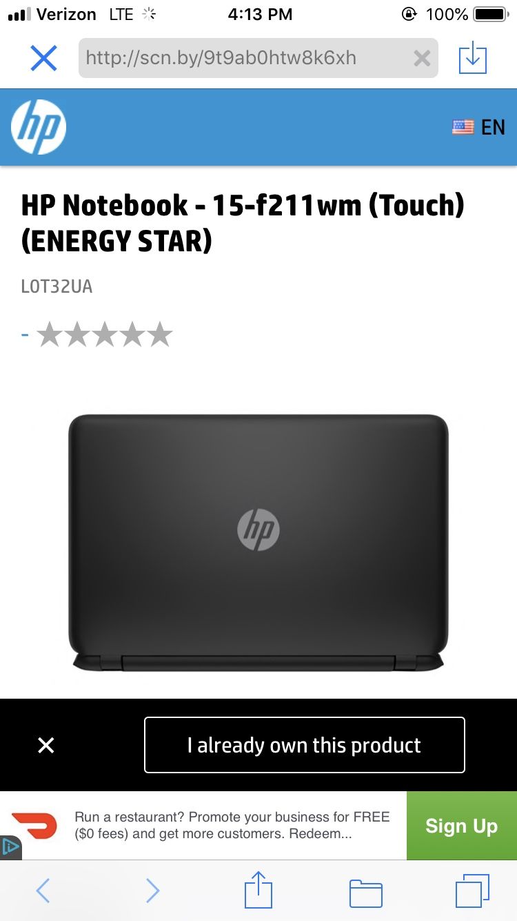 Hp laptop (touchscreen)