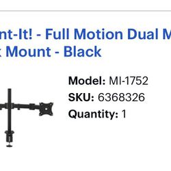 Full Motion Dual Monitor Mount