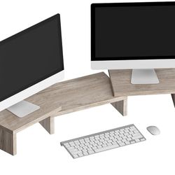Monitor Stand Riser, Adjustable Screen Stand for Laptop Computer/ TV/ PC, Multifunctional Desktop Organizer 