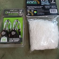 Sun Systems Sun Grip Light Fixture Hangers Trellis Netting 5'x15'