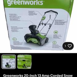 Greenworks 20-Inch 13 Amp Corded Snow Thrower (contact info removed)