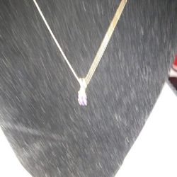 14 Karat Gold With Amethyst With Diamond Pendant