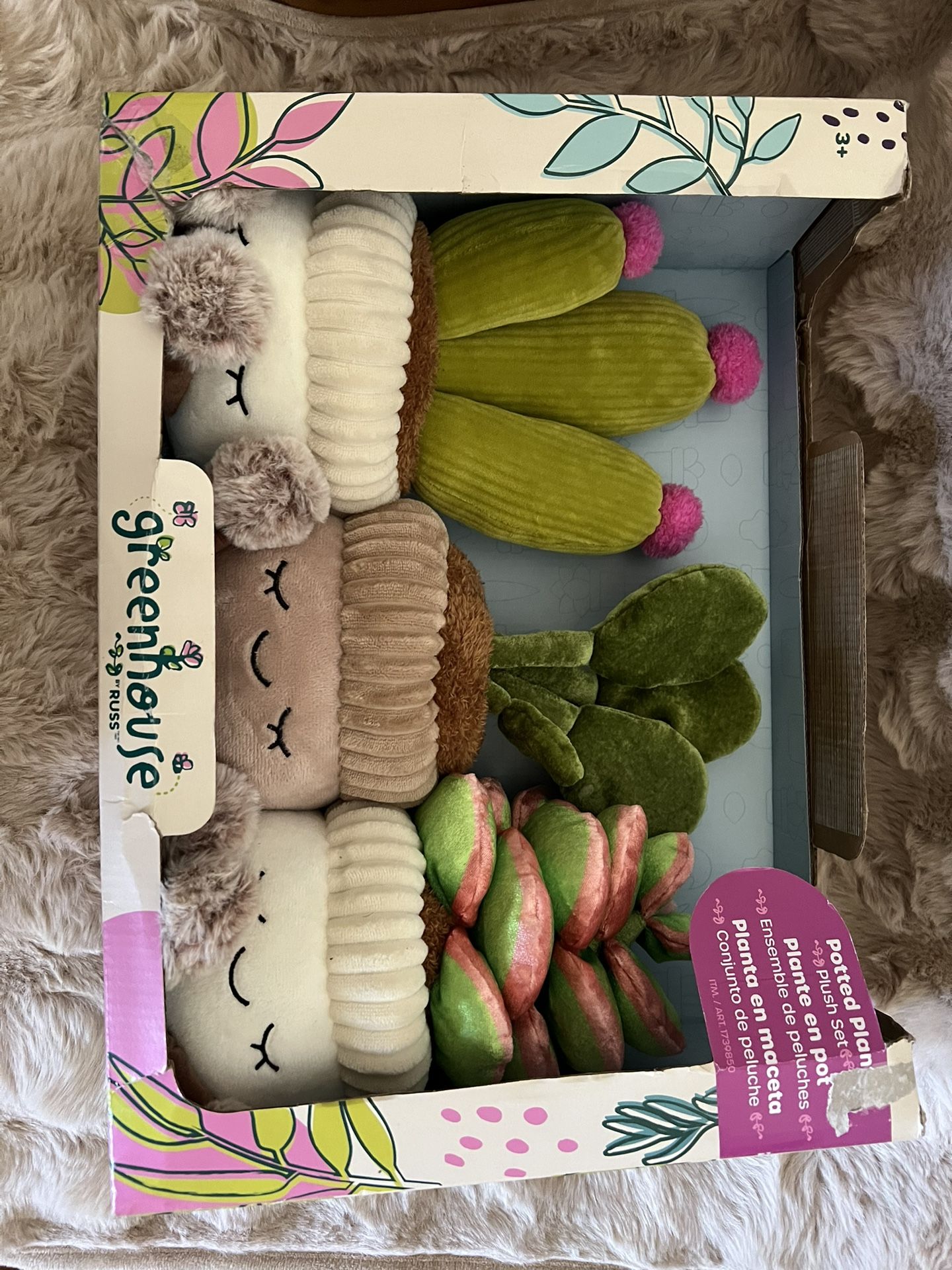 Valentines Day ❤️ Greenhouse by Russ 12 Inch Plush Plants, 3-pack Succulents