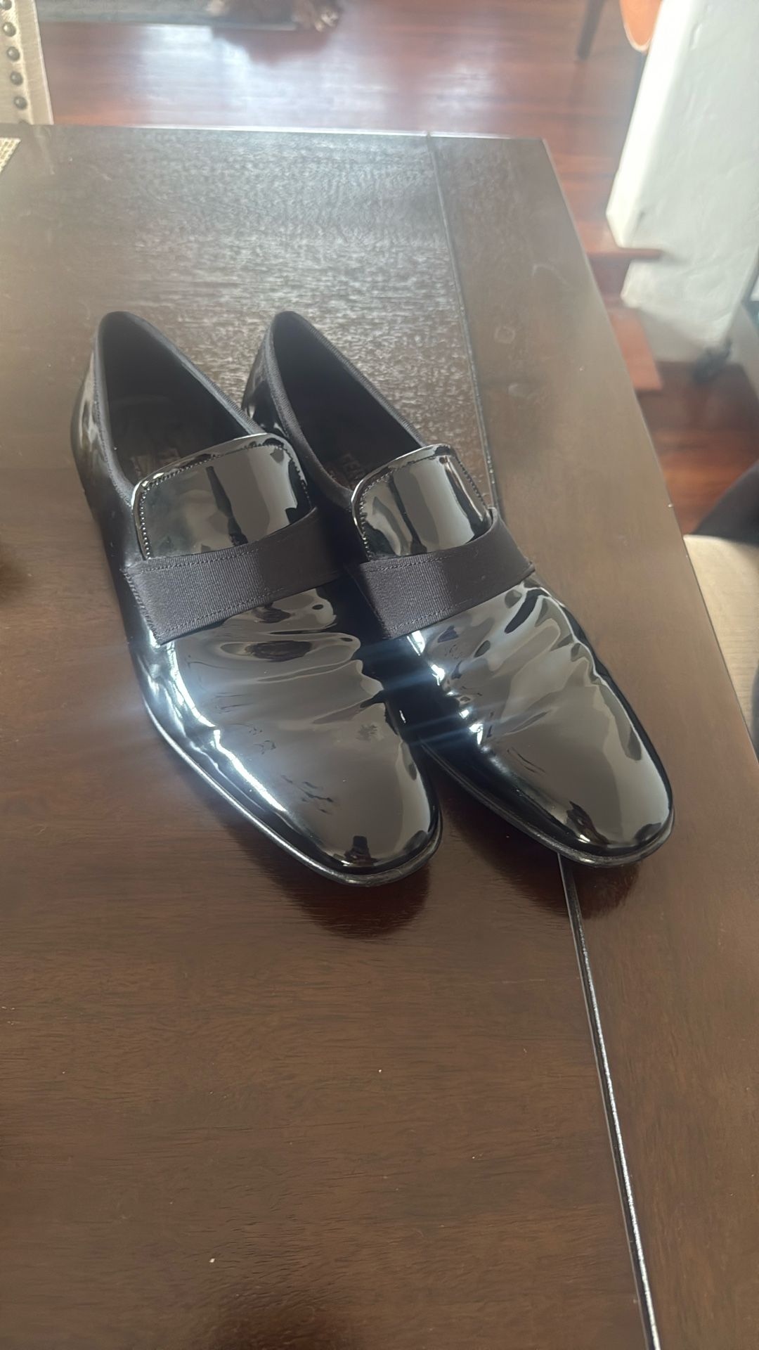 Salvatore Ferragamo Patent Leather Tux Loafers