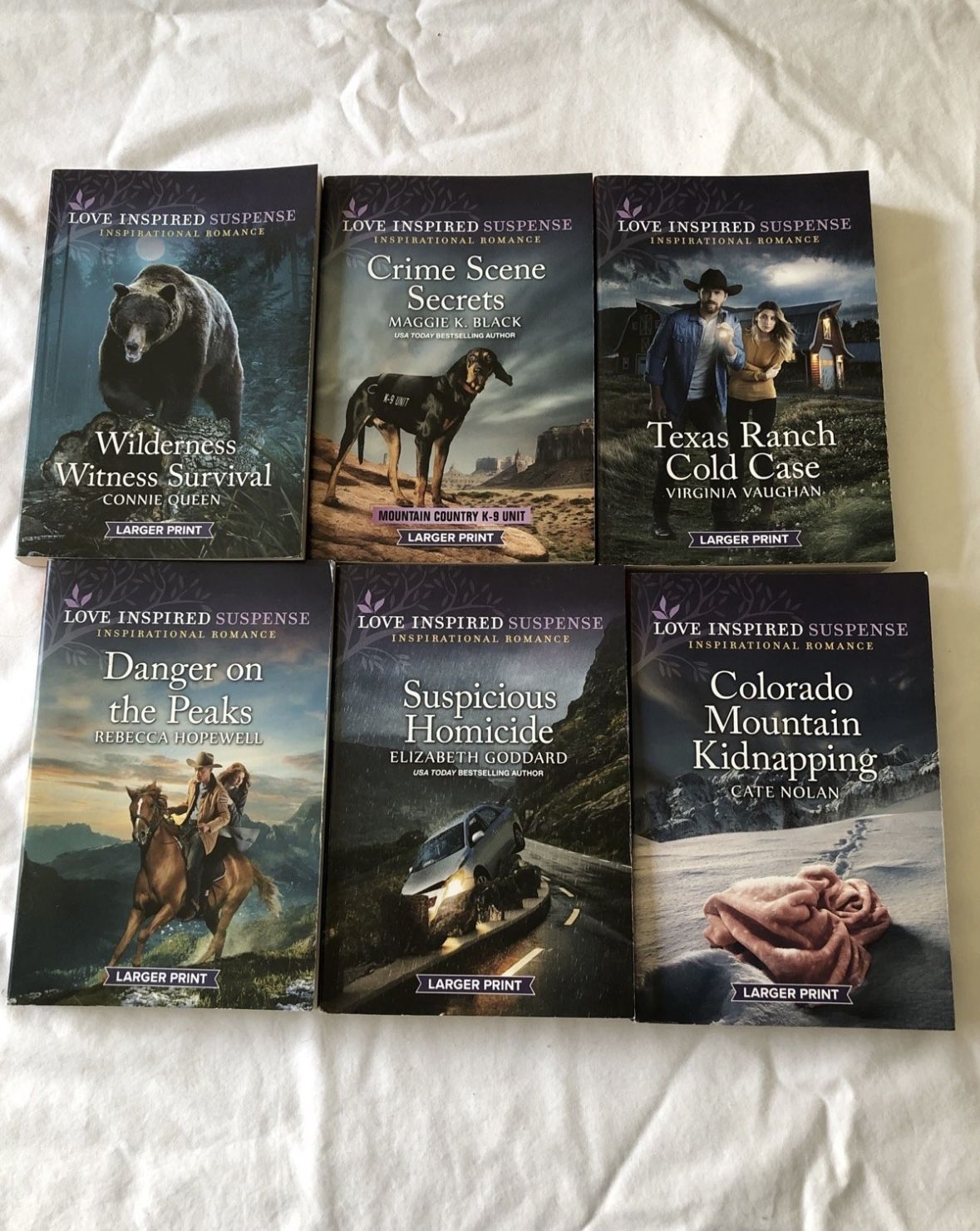 Love Inspired Suspense Romance Books - Lot Of 6 Large Print  