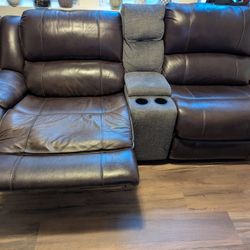 Leather Double Electric Recliner Love Seat