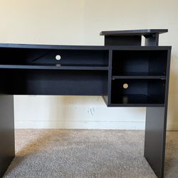 Black Student Writing Desk with Storage Shelves - Room Essentials (Assembled)