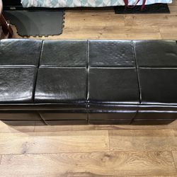 leather storage bench ottoman