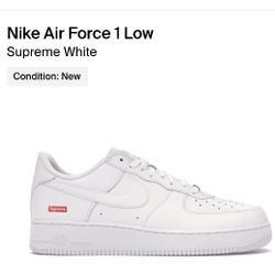 Nike Supreme Air Force 1 Low White Size 8.5