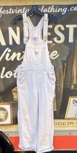 Levi Strauss & Co. Two Horse Brand Overalls White Denim Womens Small 31 x 30