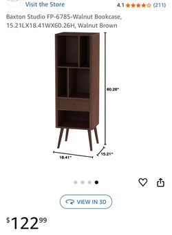Two (2) Mid Century Modern Style Bookcase with Drawer