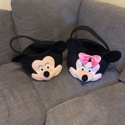 Kids, Easter, baskets, Mickey and Minnie