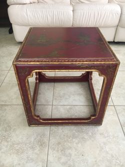 Side Table Asian Hand Painted