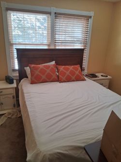 Queen size bed with mattresses