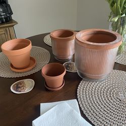 Assorted plant pots