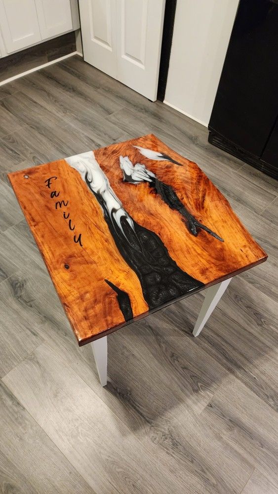 Epoxy Resin End Table (Handmade)