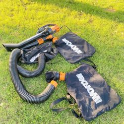 Worx WG509 TRIVAC 12 Amp 3-In-1 Electric Blower/Mulcher/Vacuum with Multi-Stage All Metal Mulching System