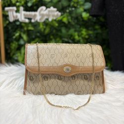 Vintage Christian Dior Honeycomb Canvas Crossbody Bag