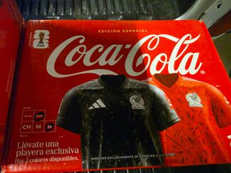 Fifa World Cup Mexico Exclusive 24pack coca cola With Adidas Jersey BLK Large Only Red MEDIUM  $150 firm