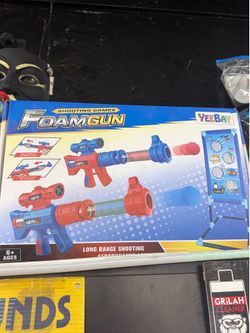 YEEBAY Foam Ball Gun Shooting Game Toy Set - 2 Blasters & Standing Target (New in Box)