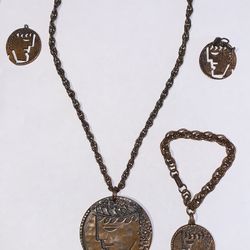 Rebajes Vintage Signed Copper Jewelry Set