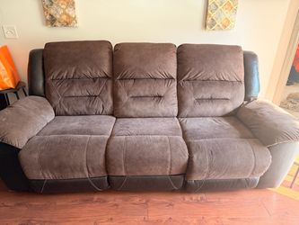Brown 3-Seat Reclining Sofa