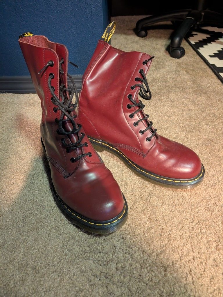 Dr Martens Mens Size 12 Red Boots