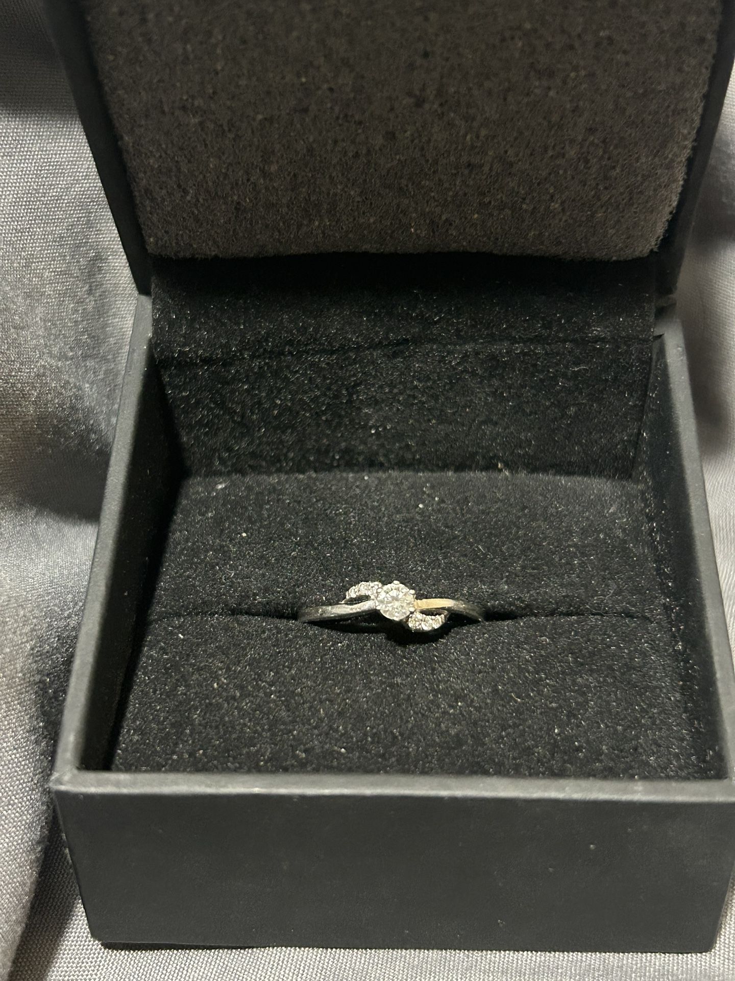 KAY Lab-Grown Diamonds Round-Cut Swirl Promise Ring 1/5 ct tw 10K White Gold